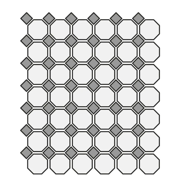 Etruria XXS Ottagono Two Colours Bianco Cobalto Мозаика 33x43 см, Италия, под мозаику - фото 1