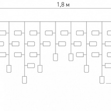 Eurosvet 100-001 100-001 теплый белый 1,8*0,5м IP20 Бахрома световая 180x50 см, Китай - фото 1 - фото 4