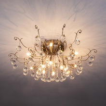 Eurosvet 10042 10042/12 античная бронза/прозрачный хрусталь Люстра потолочная Китай - фото 1 - фото 2