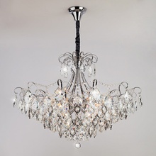 Eurosvet 10080 10080/12 хром/прозрачный хрусталь Strotskis Люстра подвесная Китай - фото 1 - фото 3