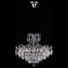 Eurosvet 10080 10080/6 хром/прозрачный хрусталь Strotskis Люстра подвесная Китай - фото 1 - фото 2