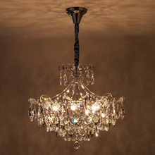 Eurosvet 10080 10080/6 хром/прозрачный хрусталь Strotskis Люстра подвесная Китай - фото 1 - фото 4