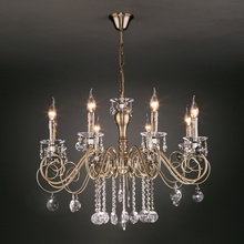 Eurosvet Ravenna 10104/8 античная бронза/прозрачный хрусталь Strotskis Люстра подвесная Китай - фото 1 - фото 3