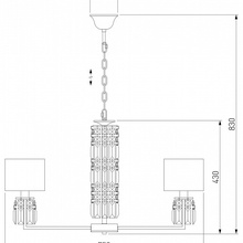 Eurosvet Zaffiro 10099/8 хром/прозрачный хрусталь Strotskis (новый абажур) Люстра подвесная Китай - фото 1 - фото 4