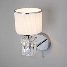 Eurosvet Zaffiro 10099/1 хром/прозрачный хрусталь Strotskis (новый абажур) Бра 15x29 см, Китай - фото 1 - фото 2