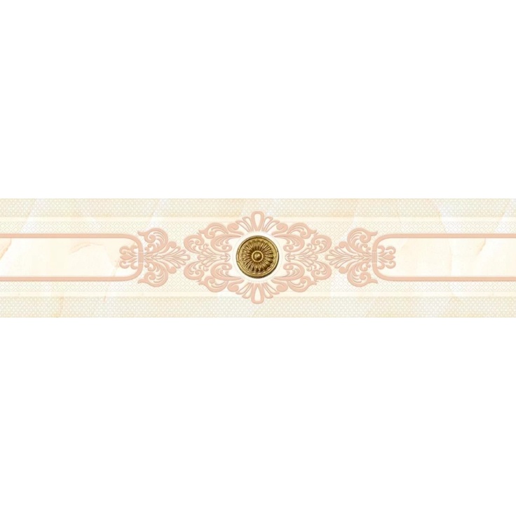 Eurotile Hermitage 587 Light Бордюр 7x29,5 см, Индия, под мрамор - фото 1
