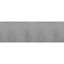Eurotile Loft 462 Серая Рельеф Ёлочка Настенная плитка 32,5x100 см, Индия, под камень  - фото 1 - фото 1