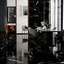 Eurotile Statuario Black 60x60 см, керамогранит, Индия, под мрамор - фото интерьера 1 - фото 1