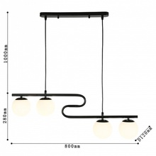 F-Promo Collana 4036-4P Светильник 80x12x28 см, Германия - фото 1 - фото 4