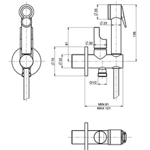 Fima Carlo Frattini Collettivita E37007B.073 Матовый черный Смеситель с гигиеническим душем 12,1x7x13,6 см, для встраиваемых систем, Италия - фото 1 - фото 2
