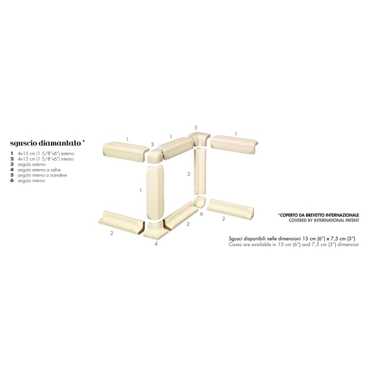 Fondovalle Slaten Stone Sguscio Diamantato Esterno Beige Спец. Элемент 4x15 см, Италия, под камень - фото 1 Fondovalle Slaten Stone Sguscio Diamantato Esterno Beige Спец. Элемент 4x15 см, Италия, под камень - фото 1