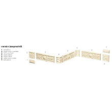 Etruria Victoria Cornice Jungendstil Burgundy Спец. Элемент 5x15 см, Италия, под камень  - фото 1 - фото 1