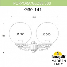 Fumagalli GLOBE 300 G30.141.000.AXF1R Уличный светильник 65x42 см, Италия - фото 1 - фото 3