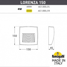 Fumagalli LORENZA AS1.000.000.BXJ1L Светильник 15x15 см, Италия - фото 1 - фото 4