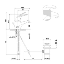 Gala Alea G3935600 Для раковины Хром Смеситель 12,9x4,9x14,8 см, для раковины, Испания - фото 1 - фото 3