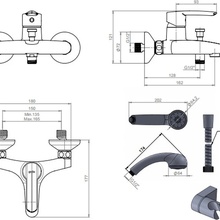 Gala Sirocco G3874800 Для ванны с душем Хром Смеситель 16,2x18x12,1 см, для ванны, Испания - фото 1 - фото 2