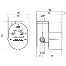 Gattoni Gbox SC0560000 Скрытая часть смесителя 12,7x10,7x13,85 см, Италия - фото 1 - фото 2