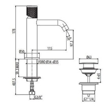 Gattoni Dolce Vita MD110/22C0 Для раковины Хром Смеситель для раковины, Италия - фото 1 - фото 2