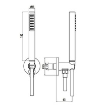 Gattoni Programma doccia KTC01/PDNS Никель матовый Душевой гарнитур 6,3x2,3x11,8 см, Италия - фото 1 - фото 2