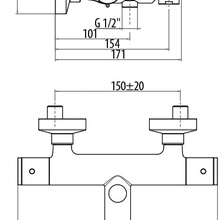 Gattoni Termostatici TS21022C0 Для ванны с душем Хром Смеситель для ванны с душем, Италия - фото 1 - фото 2