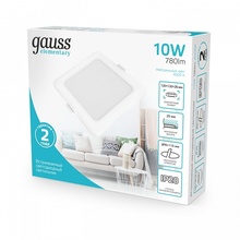 Gauss Elementary 998420209 Встраиваемый светильник 12x12 см, Китай - фото 1 - фото 4