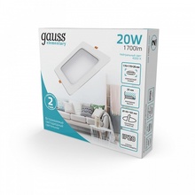 Gauss Elementary 998420218 Встраиваемый светильник Китай - фото 1 - фото 4