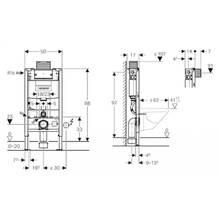 Размеры инсталляции для унитаза geberit duofix