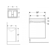 Geberit Renova Plan 869560000 Белый 60 Тумба для раковины 47,3x58,8x58,5 см, Швейцария - фото 1 - фото 2