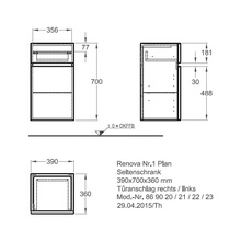 Geberit Renova Plan 869020000 Белый  40 Шкаф 36x39x70 см, Швейцария - фото 1 - фото 4
