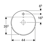 Geberit Variform 500.704.01.2 Белый 48 Раковина 48x48x17 см, Швейцария - фото 1 - фото 2