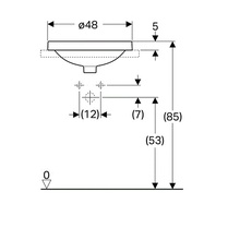 Geberit Variform 500.704.01.2 Белый 48 Раковина 48x48x17 см, Швейцария - фото 1 - фото 3