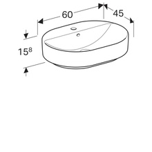 Geberit Variform 500.777.01.2 Накладная Белая 60 Раковина 45x60x15,8 см, Швейцария - фото 1 - фото 4