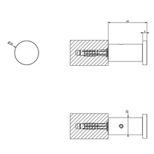 Gessi 316 54821#707 Черный матовый Крючок 4,5x2,8x2,8 см, Италия - фото 1 - фото 2
