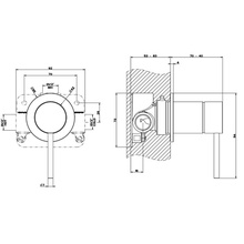 Gessi 316 54019#707 Встраиваемый Для душа Черный матовый Смеситель 7x6,5x11,4 см, для встраиваемых систем, Италия - фото 1 - фото 2
