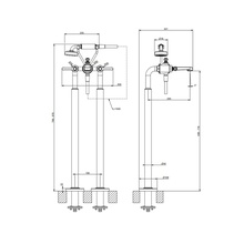 Gessi Venti20 65128#031 Для ванны напольный Хром Смеситель 32,1x15x87 см, для ванны, Италия - фото 1 - фото 2