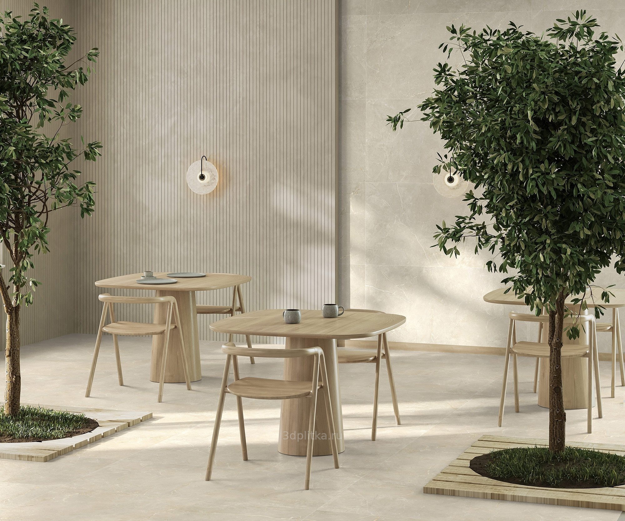 GlobalTile Sogdiana 60x120 см, керамогранит, Россия, под мрамор - фото интерьера 1