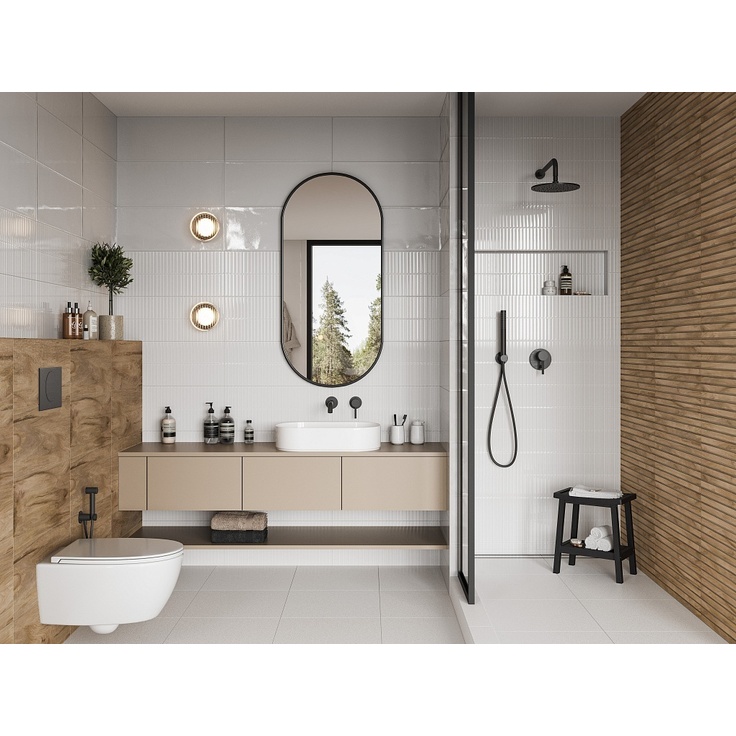 Simply White белый 01 (рельеф) 25x60 настенная плитка от Gracia