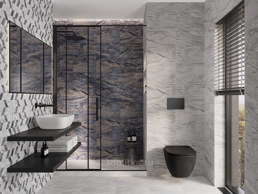 Gracia Ceramica Стрим 25x40 см, керамика, Россия, под камень  - фото интерьера 1