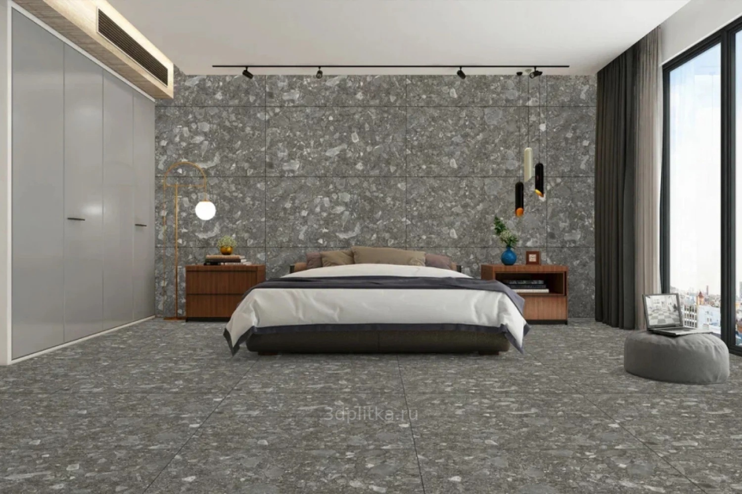 Грани Таганая Avroria Mappa 60x120 см, керамогранит, Россия, терраццо - фото интерьера 1