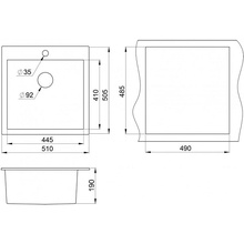 Granula GR-5102 50 Базальт Мойка кухонная 50,5x51x19 см, Россия - фото 1 - фото 3