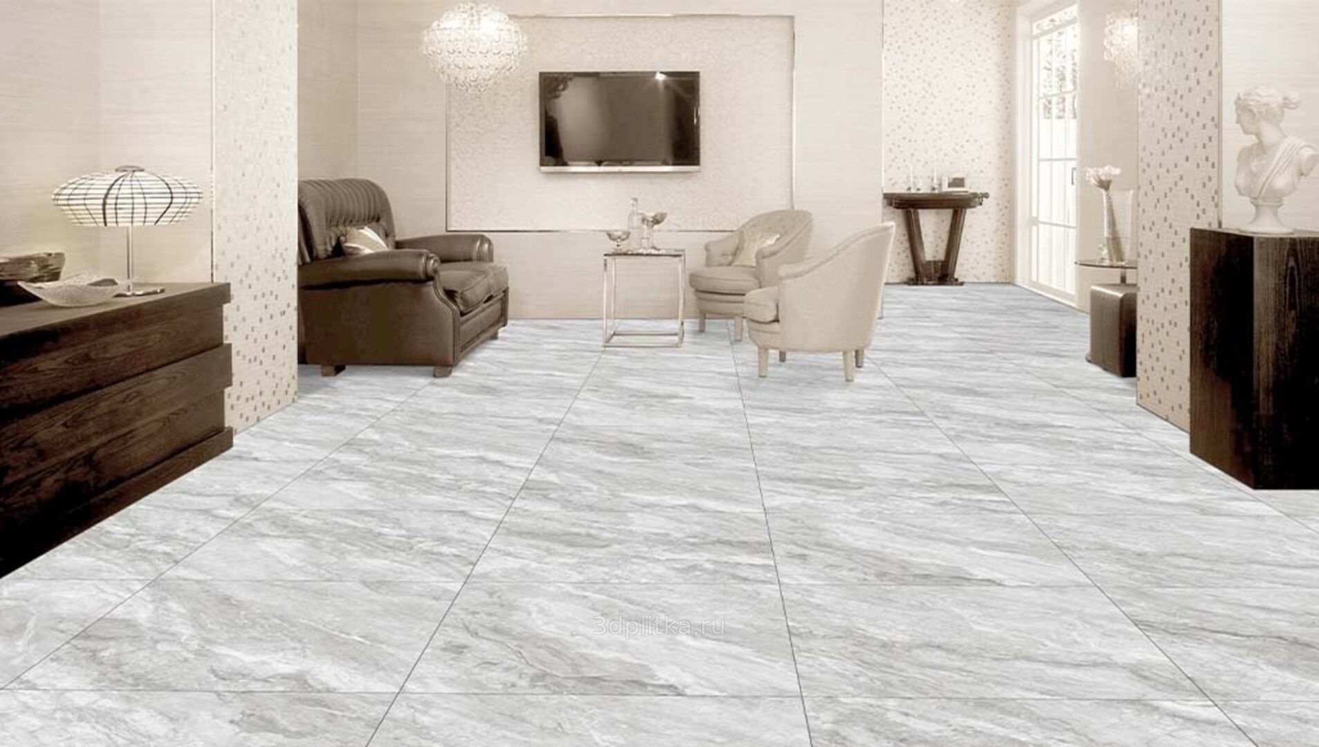 Gravita Scion 60x60 см, керамогранит, Индия, под камень  - фото интерьера 1