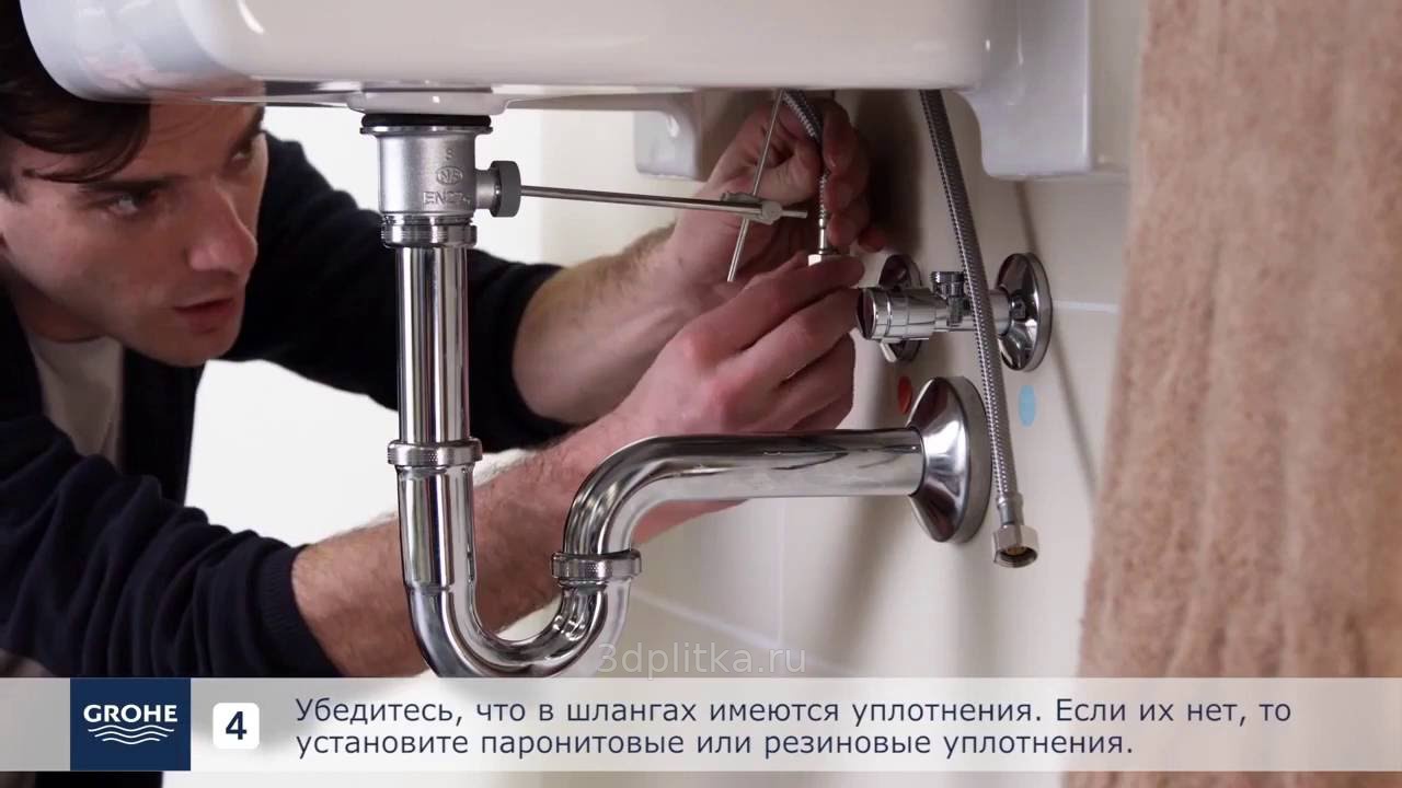 Как установить кран на раковину в ванной пошагово с фото
