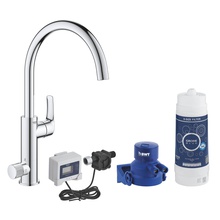 Grohe Blue Pure Eurosmart 30499000 Для кухни с функцией фильтрации Хром Смеситель 22,3x16,5x38,4 см, для кухонной мойки, Германия - фото 1 - фото 1