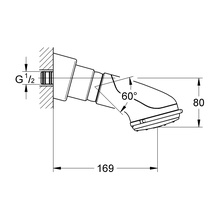 Верхний душ grohe relexa plus диаметр 80 мм настенное крепление хром 28189000