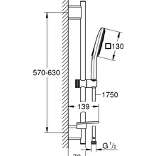 Grohe Vitalio 26596000 Хром/Белый Душевой гарнитур 13,9x13x93 см, Германия - фото 1 - фото 2