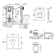 Подвесной унитаз grohe размеры