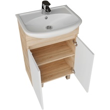 Grossman Поло 105501 Дуб сонома / Белый 55 Тумба для раковины 29,8x51x79,9 см, Германия - фото 1 - фото 2