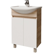 Grossman Поло 105501 Дуб сонома / Белый 55 Тумба для раковины 29,8x51x79,9 см, Германия - фото 1 - фото 1