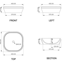 GSG Cruise CRLAVQU45000 Белая глянцевая 45 Раковина 45x45x13,5 см, Италия - фото 1 - фото 3
