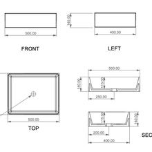 GSG Zenith ZELAVFS50000 Белая глянцевая 50 Раковина 40x50x14 см, Италия - фото 1 - фото 3